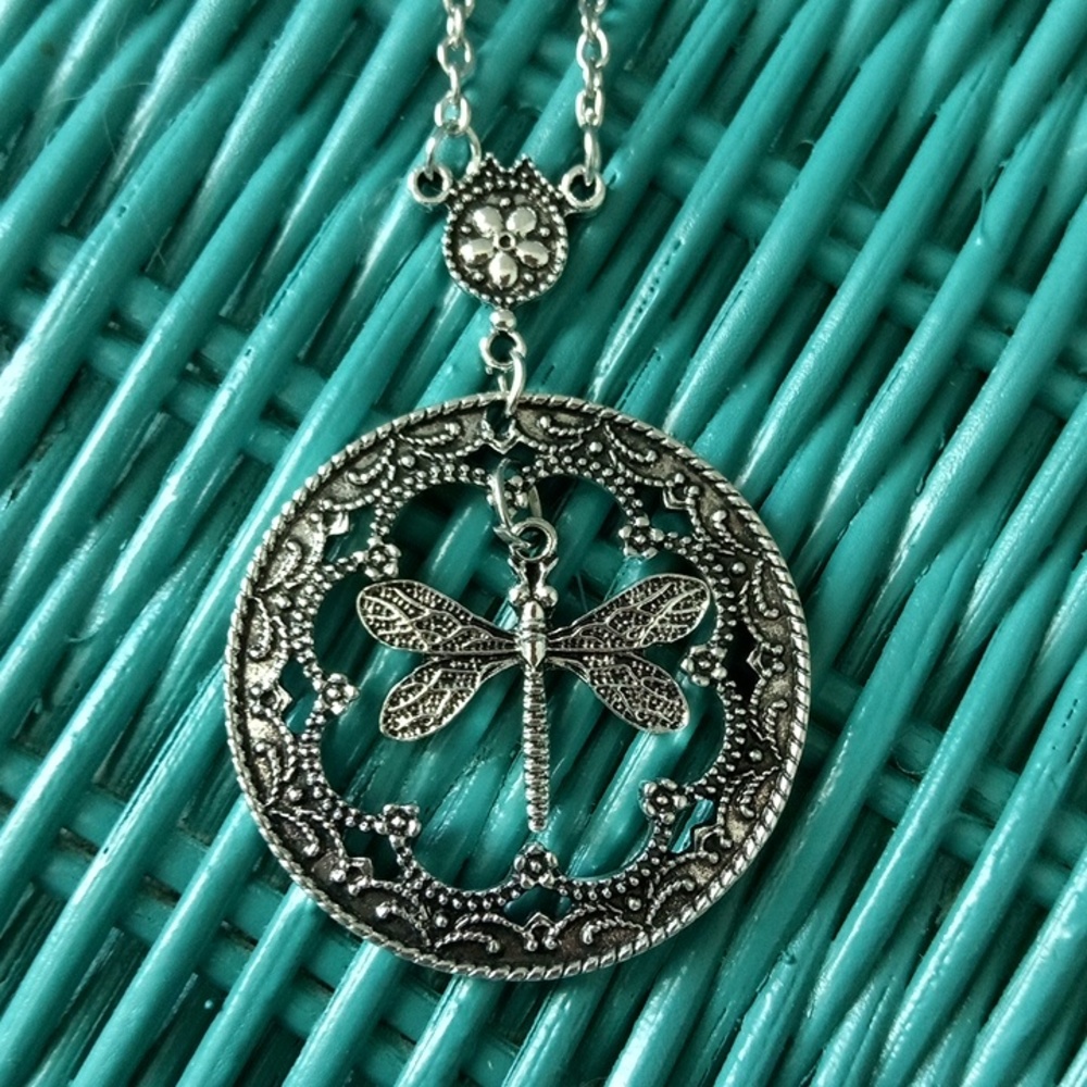 Silver Dragonfly Necklace